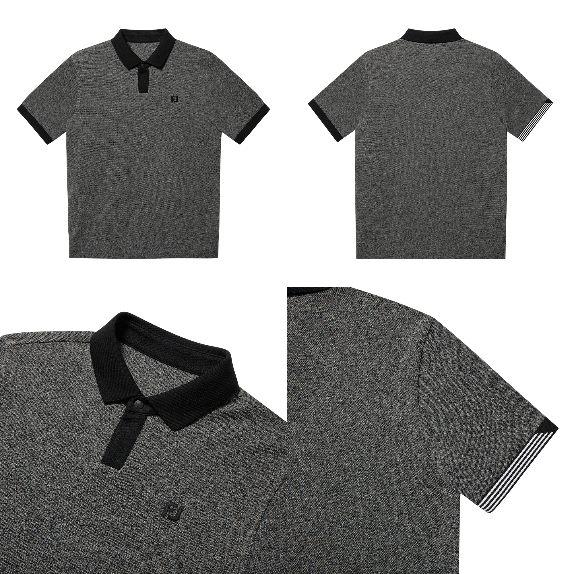 Two-tone Knit Polo Shirts