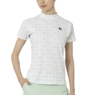 Short Sleeve Print Mock Neck Shirts Women