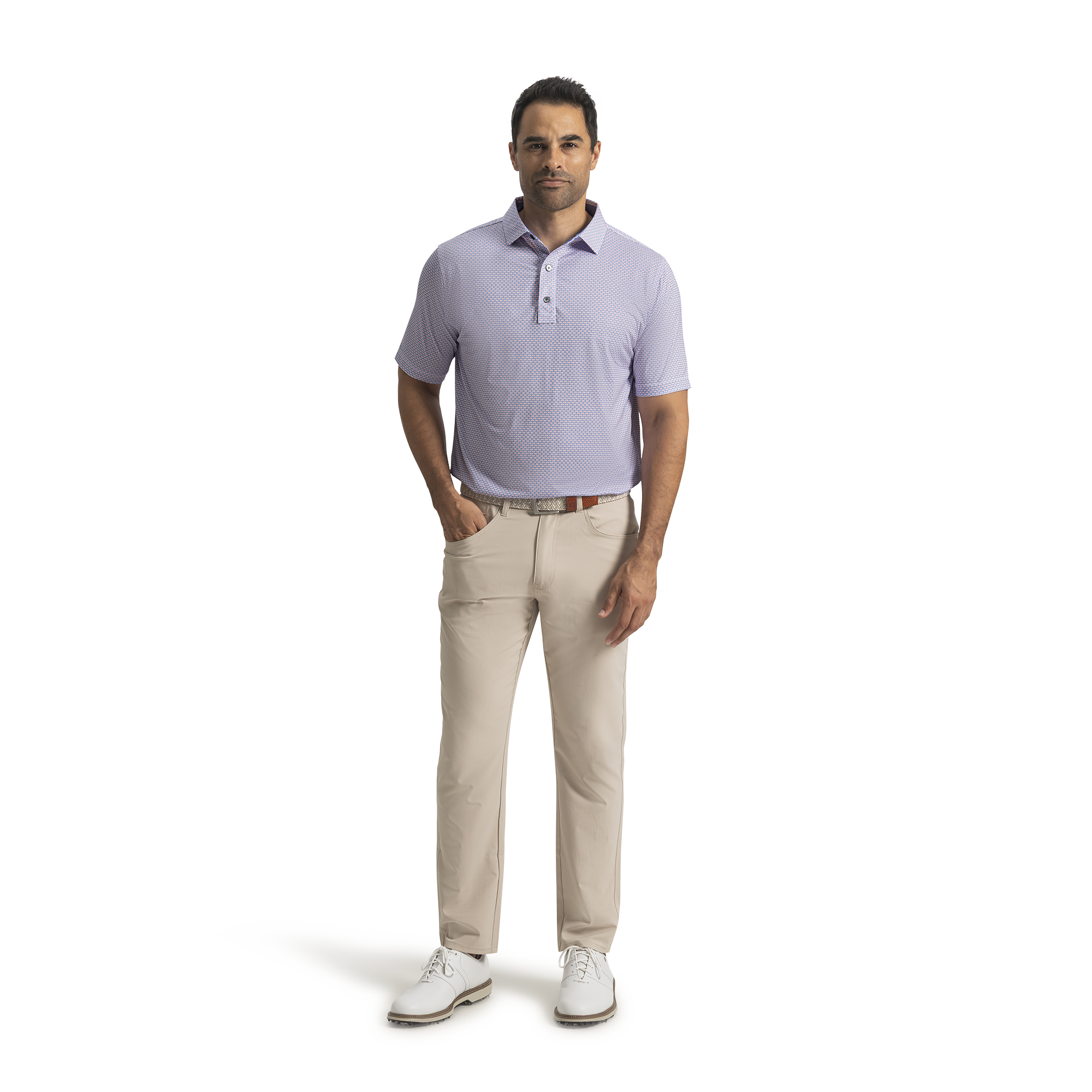 FJ Nautical Flag Print Lisle Self Collar