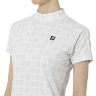 Short Sleeve Print Mock Neck Shirts Women