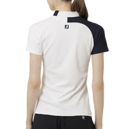 Short Sleeve Logo Mock Neck Shirts Women