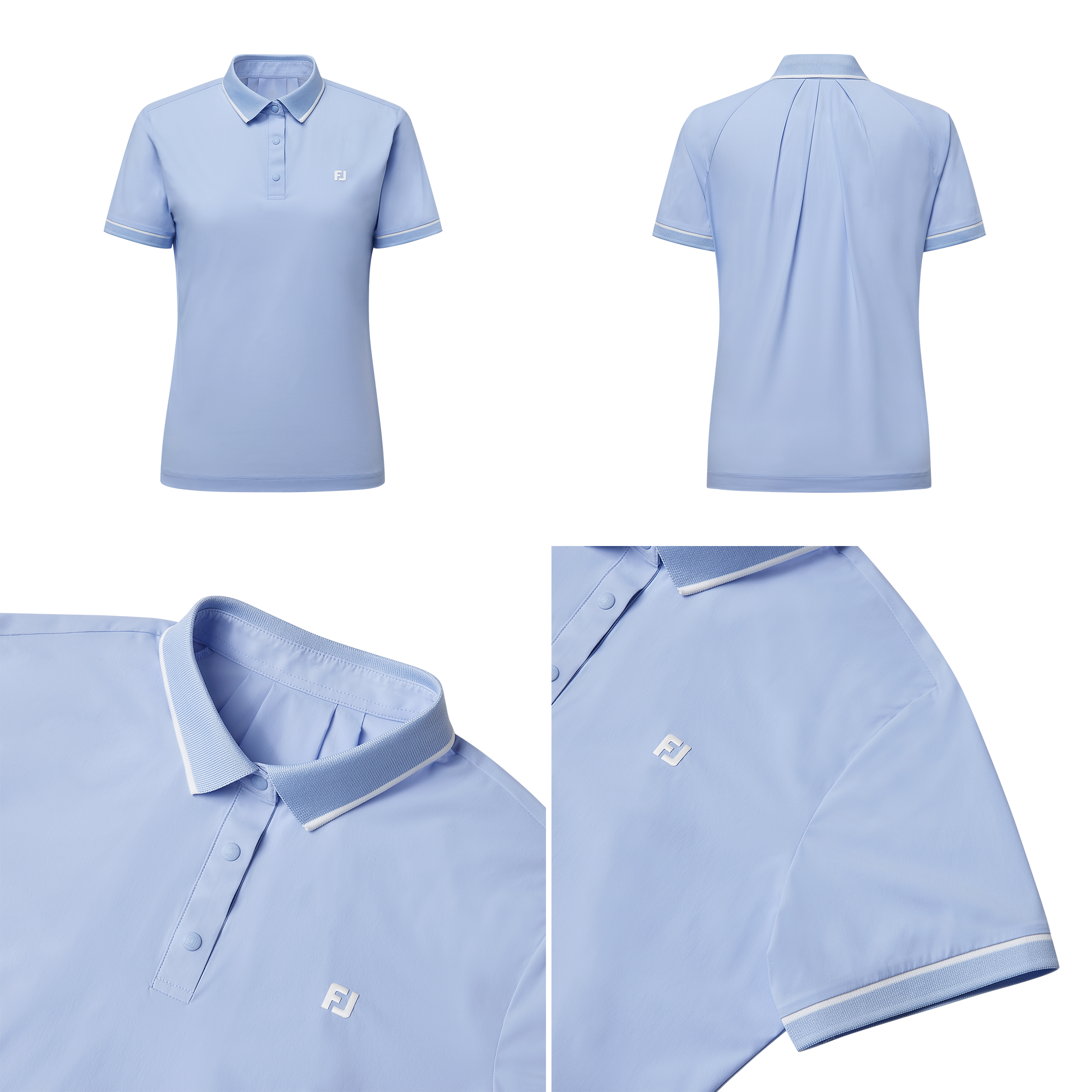 여성 여름 우븐 반팔 폴로 셔츠