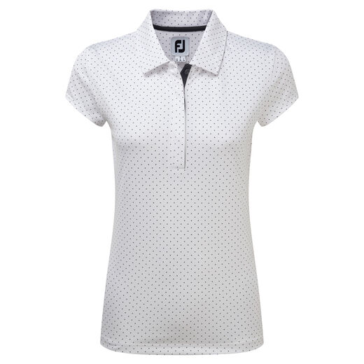 Printed Dot Smooth Pique Cap Sleeve Women-Previous Season Style