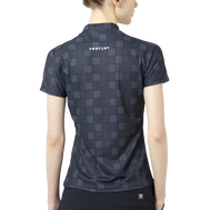 Short Sleeve Print Mock Neck Shirts Women