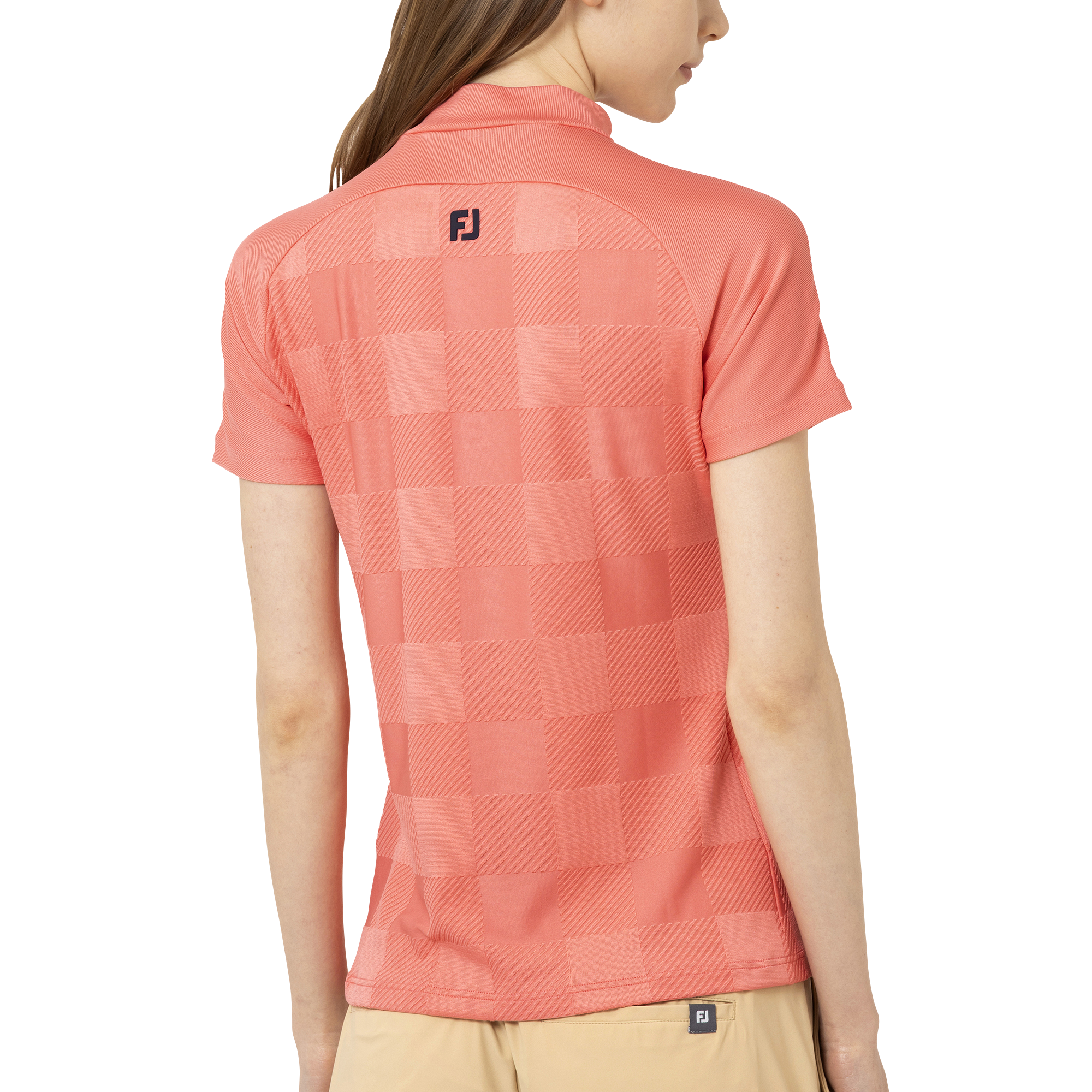 Short Sleeve Jacquard Mock Shirts Women