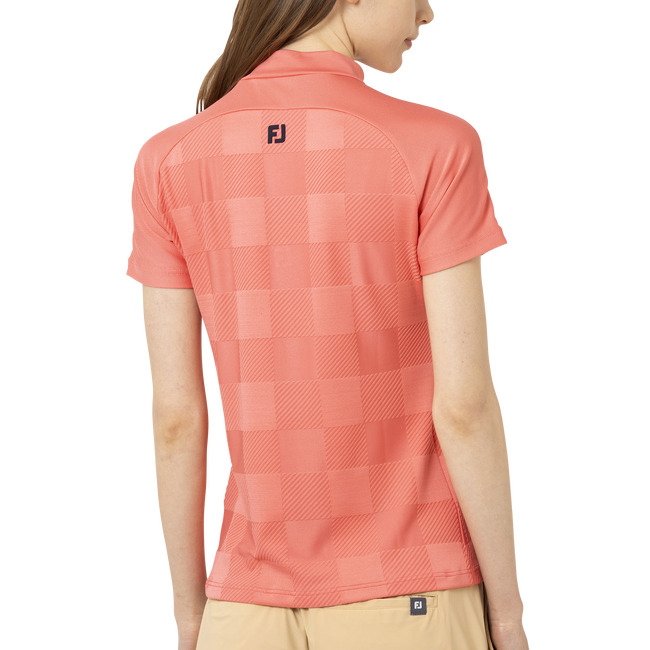 Short Sleeve Jacquard Mock Shirts Women