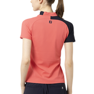 Short Sleeve Logo Mock Neck Shirts Women