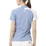 Short Sleeve Logo Mock Neck Shirts Women