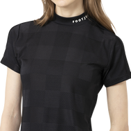 Short Sleeve Jacquard Mock Shirts Women