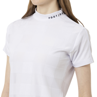 Short Sleeve Jacquard Mock Shirts Women