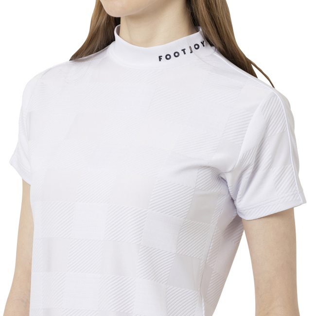 Short Sleeve Jacquard Mock Shirts Women