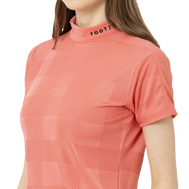 Short Sleeve Jacquard Mock Shirts Women