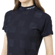 Short Sleeve Jacquard Mock Shirts Women