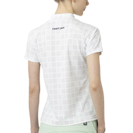 Short Sleeve Print Mock Neck Shirts Women