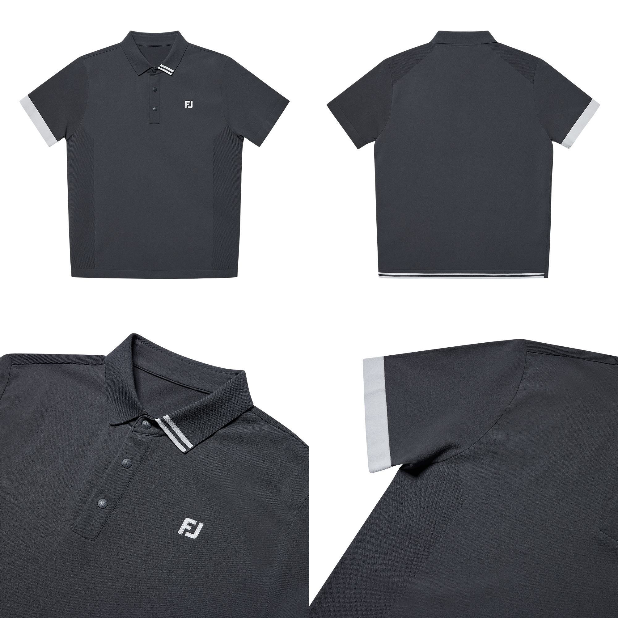 Contrast Sleeve Knit Polo Shirts