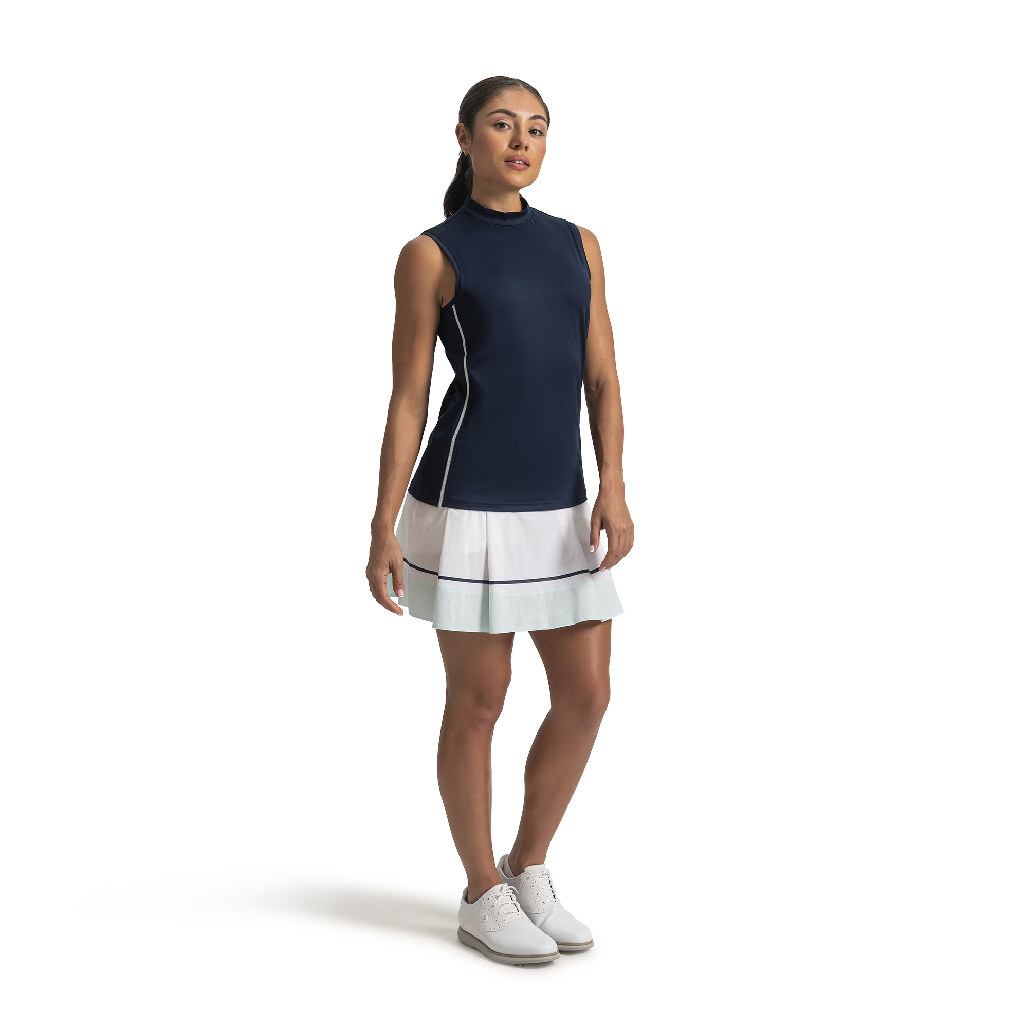 Short Sleeve Keyhole Mock Neck