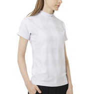 Short Sleeve Jacquard Mock Shirts Women