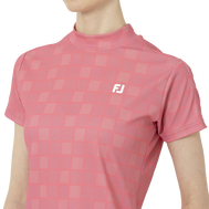 Short Sleeve Print Mock Neck Shirts Women