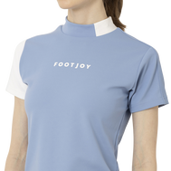 Short Sleeve Logo Mock Neck Shirts Women