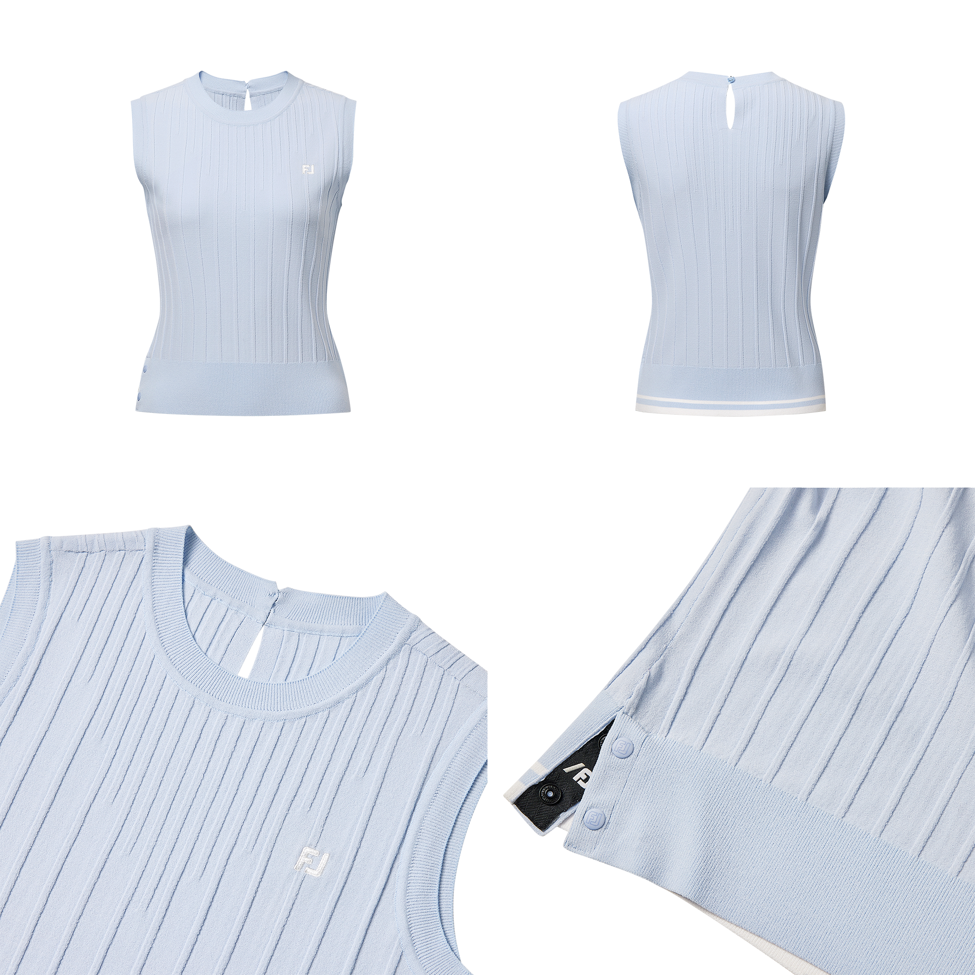 여성 슬리브리스 니트