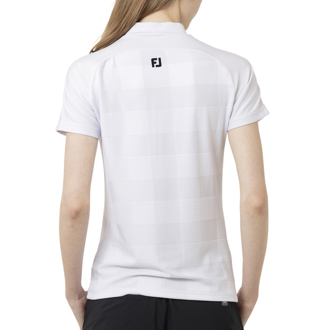 Short Sleeve Jacquard Mock Shirts Women