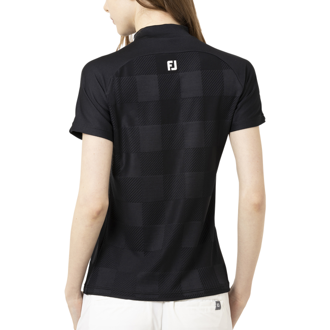 Short Sleeve Jacquard Mock Shirts Women