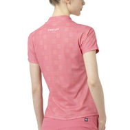 Short Sleeve Print Mock Neck Shirts Women