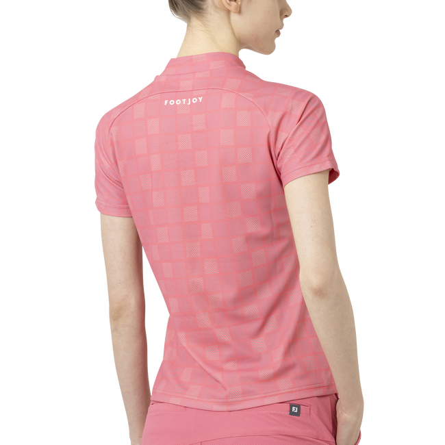 Short Sleeve Print Mock Neck Shirts Women