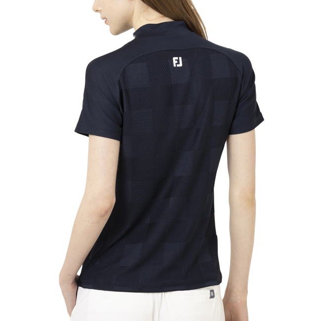 Short Sleeve Jacquard Mock Shirts Women